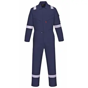 Factory Custom Working Suit Men's Polyester Cotton Coverall Suit With Reflective Stripe