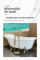 Baignoire autoportante moderne en acrylique de 1.5m pour adultes avec massage à remous Baignoire de trempage écologique pour usage domestique