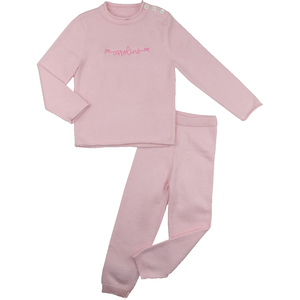 Ropa para niños, venta al por mayor, conjunto de suéter de punto de bebé de manga larga bordada de invierno 100% algodón - Product Image 2