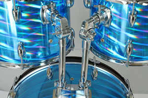 Batería TEAMO para Niños y Adultos de Cinco Tambores y Dos Platillos, Instrumento de Percusión de Madera Duradera con Caja, Bombo y Parches de Papel Aceitado en Azul - Product Image 2