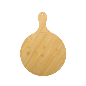 Bandejas de servir de bambú con asa, de varios tamaños, redondas, para pizza, carne, hamburguesas, para el hogar, la cocina y el comedor. - Product Image 4