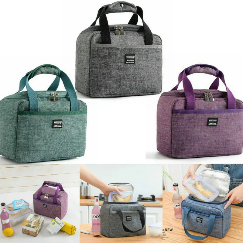 New Thermal Insulated Box Portable Tote Cooler Bento Pouch Dinner Container School Food Storage Ecofriendly Lunch Bag