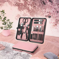Vente flash : Ensemble de manucure 18 pièces en acier inoxydable noir, coupe-ongles, outils de toilettage, soin des ongles pour la maison, le salon et les voyages