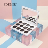 Palette de fards à paupières magnétique en carton 12 couleurs avec miroir, étiquette privée, pour sourcils, correcteur et blush