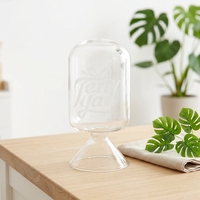 Match de cheminée de bouteille en verre Cloche claire de conception dans le pot écologique