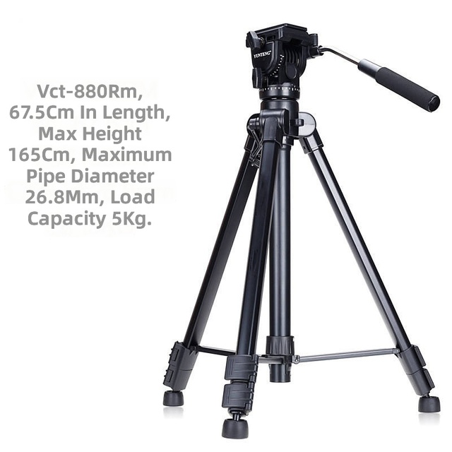 Portable Yunteng VCT-880 Professional Aluminum DSLR Camera Tripod with Fluid Video Panning Head Bubble Level & Knob Lock