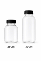 Bouteilles en plastique PET jetables de 50 ml avec bouchon à vis, estampage à chaud pour aliments pour bébés et échantillons de chocolat