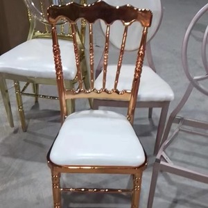 Personnalisé Populaire Pas Cher <span class=keywords><strong>Prix</strong></span> Partie Métal Blanc et <span class=keywords><strong>or</strong></span> Fête De Mariage Napoléon Chaises À Vendre - Product Image 3