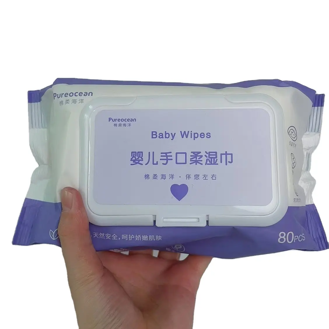Venta al por mayor bajo MOQ Mini bolsillo empujando mágico 80 PCS Etiqueta Privada personal toallitas húmedas para bebés para limpieza