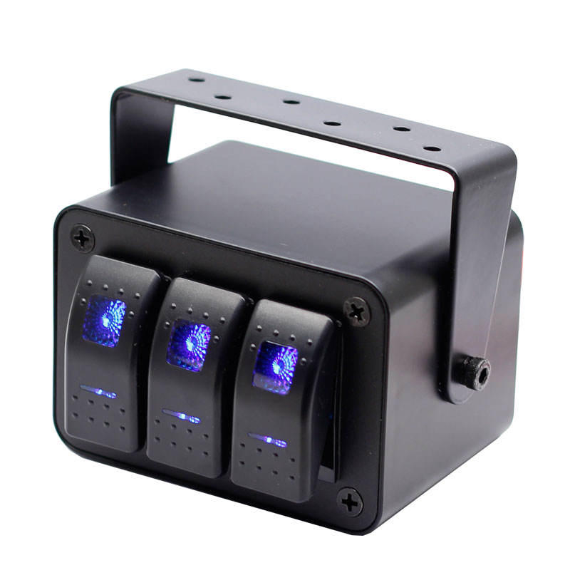 12V Waterproof Aluminum 3-Gang Rocker Switch Box SPST On-Off Switch ...