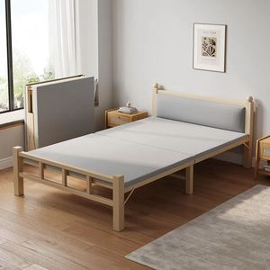 Lit pliant en métal pleine grandeur pour adulte, design moderne et simple, idéal pour maison, location, dortoir, pause déjeuner, bureau, lit rigide - Product Image 1