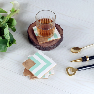 Posavasos de té de madera de mármol redondo personalizado resina y madera hogar Hotel utensilios de cocina alfombrillas y almohadillas de nogal - Product Image 1