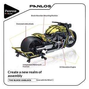Panlos 672001-10 Night <span class=keywords><strong>Bking</strong></span> Blocs de construction de moto à assembler, jouets et décorations - Product Image 3