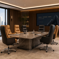 Chaise de bureau de direction ergonomique de luxe en cuir, dossier haut, bicolore, avec mécanisme de basculement à genouillère à double levier et pivotante