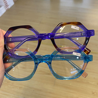 WP2409 Gafas de Moda, Montura Óptica Cuadrada Pequeña de Acetato Laminado, Combinación de Lentes Graduadas