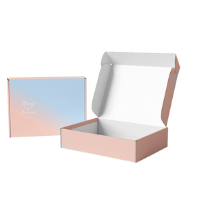 Caja de envío corrugada con patrón degradado de lujo, caja de cartón plegable con logo personalizado, caja de regalo de papel reciclado para ropa y cosméticos - Product Image 1