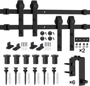 Herrajes para Puertas Corredizas WEKIS, Diseño Moderno y Duradero en Latón, para Interiores, Puertas Dobles para Techos Bajos, Sistema de Montaje Fácil para Cocina - Product Image 3