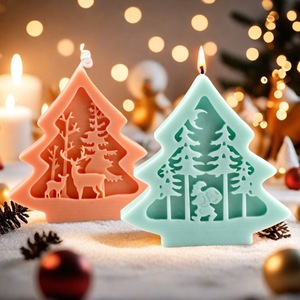 Christmas Tree <b>Mold</b> Silicone DIY Scented <b>Candle</b> <b>Mold</b> For Holiday Crafting Christmas Decorations - Product Image 1