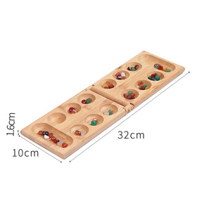 Di alta qualità portatile pieghevole in legno di bambù scacchi <span class=keywords><strong>Mancala</strong></span> giochi da tavolo Set con pietre <span class=keywords><strong>Mancala</strong></span> di vetro - Product Image 5
