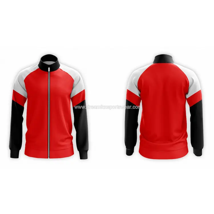 Winter Großhandel Günstige Reiß verschluss Männer Wind dichte Sport Fleece Jacke Logo Design hochwertige Sublimation Lauf jacke rote Farbe