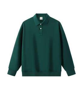 เสื้อสเวตเชิ้ตคอกลมติดกระดุมผ้าฝ้ายสไตล์สตรีทแวร์ย้อนยุคทรงหลวมใส่ได้ทั้งชายและหญิง พิมพ์โลโก้ตามสั่ง - Product Image 6