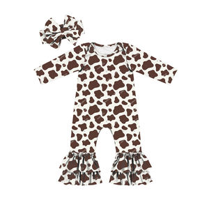 Leopard Cheetah Custom Prints Girls Ruffle Jumpsuit Long Sleeve Autumn <b>Toddler</b> Ruffle Romper Clothes Fall Jumpsuits for Baby - Product Image 3