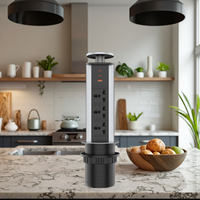Nouvelle prise de courant universelle escamotable 10/16A avec chargeur USB PD 67W, 2 ports TYPE-C et 1 port USB-A, prise de table avec prises US/EU/UK/AU