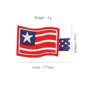 कस्टम बच्चों के धातु हेयरपिन कपड़े कढ़ाई संयुक्त राज्य ध्वज दिल के आकार के शीर्ष हैट बैंग्स एज क्लिप हेयर एक्सेसरीज़ - Product Image 6