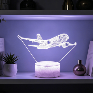 Lampe de table intelligente LED 3D moderne en forme d'avion de chasse, lumière nocturne, décoration de Noël - Product Image 3
