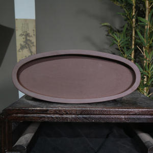 Vaso <span class=keywords><strong>in</strong></span> Argilla Viola con Vassoio Non Forato, Design Rettangolare Ellittico a Stelo Corto, Ecologico e Durevole per Piante <span class=keywords><strong>Succulente</strong></span> da Giardino - Product Image 3