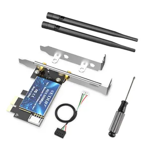 Adaptateur <span class=keywords><strong>WiFi</strong></span> BT4.1 <span class=keywords><strong>PCIe</strong></span> EDUP de bonne qualité 600 Mbps, adaptateur sans fil PCI-E 2 en 1, carte réseau - Product Image 1