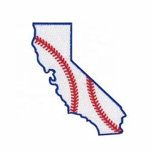 定制加州国旗刺绣补丁加州熊刺绣补丁棒球队标志铁补丁