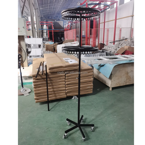 RH-GR-R3-<span class=keywords><strong>C</strong></span> 700*700*1700mm rak <span class=keywords><strong>Display</strong></span> pakaian bulat lapisan ganda warna hitam - Product Image 1