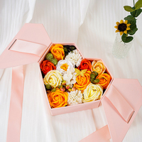 Nouveau Design de luxe Saint-Valentin fleur en forme de cœur Rose emballage cadeau boîte en papier pliable Coffret Rose Saint Saint Valentin