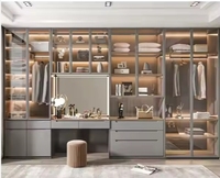 Dressing personnalisé chambre à coucher placard armoire de rangement combinaison du sol au plafond armoire ouverte LED bois massif Flywood Mdf