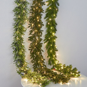 LINGKAI 1.8M Pre-lit Artificial Pine <b>Garland</b> LED <b>Lighted</b> Christmas Greenery <b>Garland</b> for Mantel Staircase Holiday Home Decor - Product Image 3