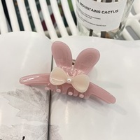 Pinces à cheveux personnalisables en acétate faites à la main, légères, avec strass, motif oreilles de lapin coréennes, nœud mignon et élégant haut de gamme, style requin