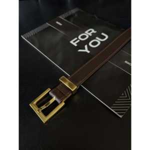 Cinturón de Cuero Genuino para Mujer, Hebilla Cuadrada de Piel de Vaca, Cierre de Pin, Diseño Sólido y Duradero - Product Image 1