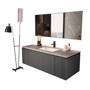 Mueble de Baño Moderno de Lujo en Madera Maciza Lacada con Lavabo de Cerámica, Espejo Inteligente, Combinación de Espejo y Mueble - Product Image 1