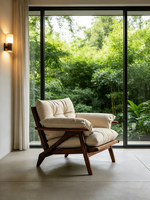 Fauteuil simple en bois massif, idéal pour le salon ou la chambre, un fauteuil simple de style vintage