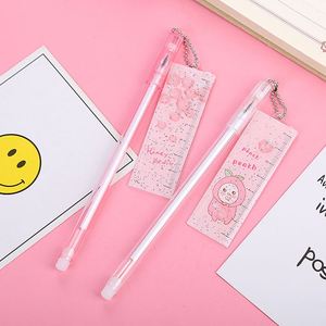 Cute High Value Creative Gel <b>Pens</b> With Ruler Pendants Ideal for Students Daily Writing and Classroom Rewards. - Product Image 2