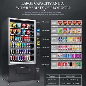 カードリーダー付きコンボ自動販売機 冷凍食品 AI スマートスナック＆ドリンク自動販売機（食品・飲料用） - Product Image 3