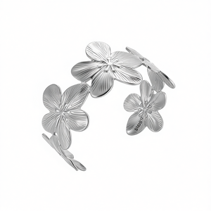 Amy Amy Flower <b>Cuff</b> <b>Bracelet</b> <b>Silver</b> Plated Alloy Women's Jewelry Gift B1008 - Product Image 4
