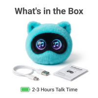 Porte-clés électronique en peluche Cyan Tech ChatGPT, style technologique, lentille lumineuse, réveil par pression, recherche d'informations, faible MOQ, OEM disponible
