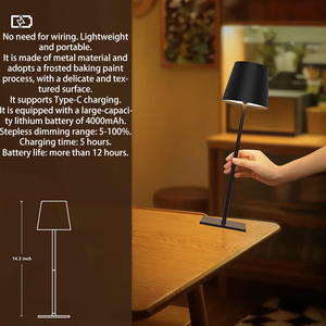 Arti Portatile Ricaricabile a LED Ricaricabile a Tre Modalità per la Decorazione del Ristorante Hotel Luce di Notte - Product Image 5