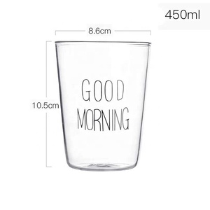Taza de Vidrio para Desayuno, Café, Té, Leche, Yogur, Creativa, <span class=keywords><strong>con</strong></span> Diseño de <span class=keywords><strong>Buenos</strong></span> Días, 450 ml, Taza de Viaje - Product Image 6