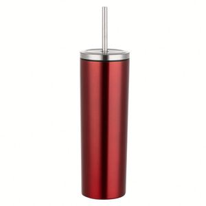 Vaso Recto de 20oz con Tapa de Rosca y Popote, Taza de Acero Inoxidable - Product Image 3