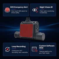 Dash Cam Streaming Langsung 4G Dual Channel 1080P Pelacakan GPS Penglihatan Malam Rekaman Berulang Peringatan SOS Perekam Video DVR Mobil Armada