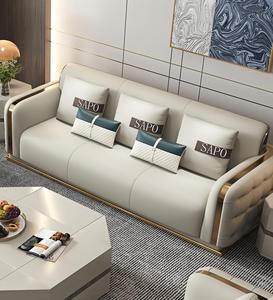 Sofá Seccional Contemporáneo Tapizado en Cuero Artificial con Cojín de Espuma Estilo Victoriano para Sala de Estar - Product Image 6