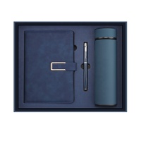 Cadeaux d'entreprise promotionnels, bloc-notes en papier écologique, porte-documents personnalisé en cuir PU, broderie de logo, stylo, bouteille, thermos
